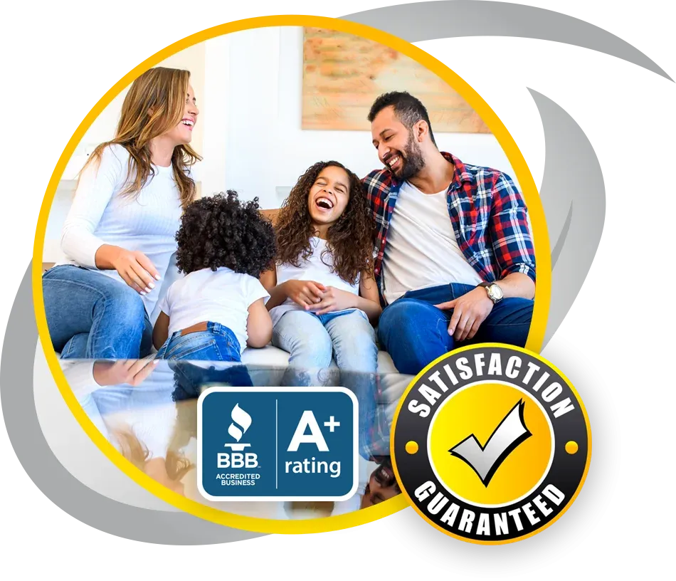 Family laughing and having fun in pest free home