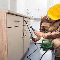 exterminator spraying for pests